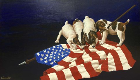 Framed Patriotic Dogs Print