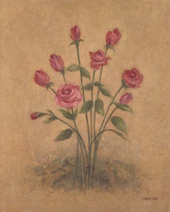 Framed Bunch of Red Roses Print