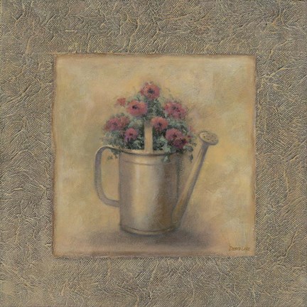 Framed Flowers In A Watering Can Print