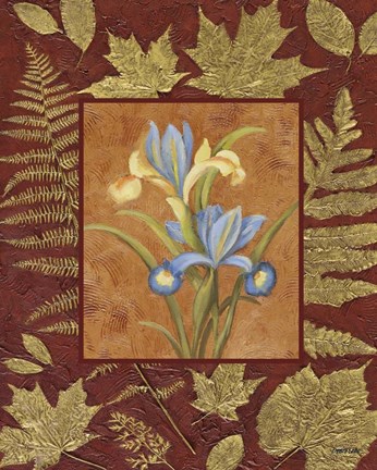 Framed Flowers With Leaf Border Print