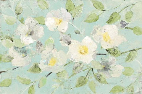 Framed Fading Spring Blue Print