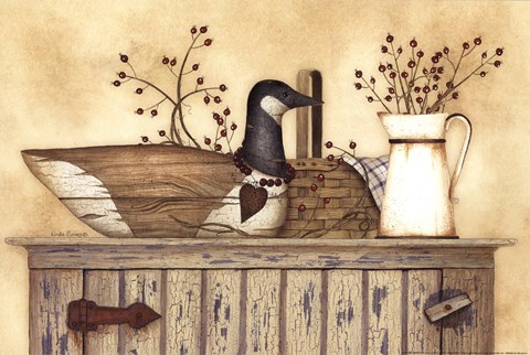 Framed Duck And Berry Still Life Print