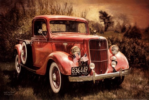 Framed Little Red Truck Print