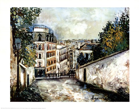 Framed Street In Montmarte Print