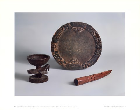 Framed Ifa Divination Bowl, Tray &amp; Tapper Print