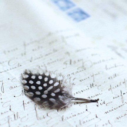 Framed Plume Letters I Print