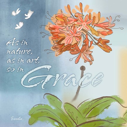 Framed Blue Floral Inspiration III Print