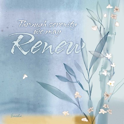 Framed Blue Floral Inspiration VII Print