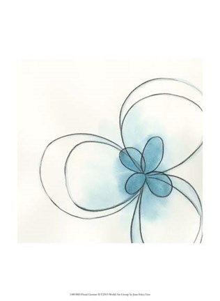 Framed Floral Gesture II Print