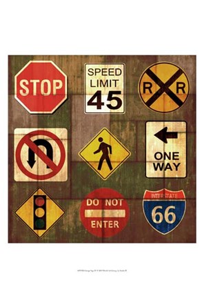 Framed Garage Sign IV Print