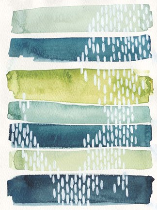 Framed Aqua Streak I Print