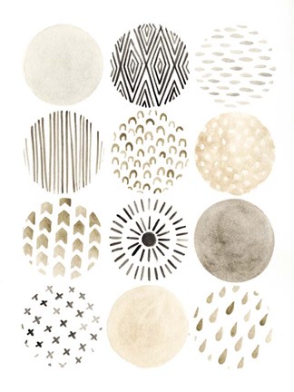 Framed Neutral Pattern Play II Print