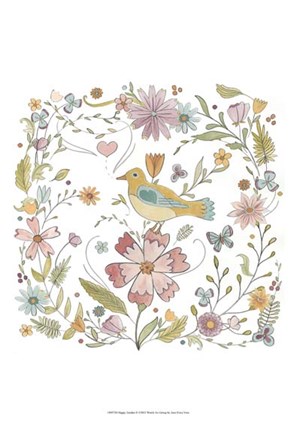 Framed Happy Garden II Print