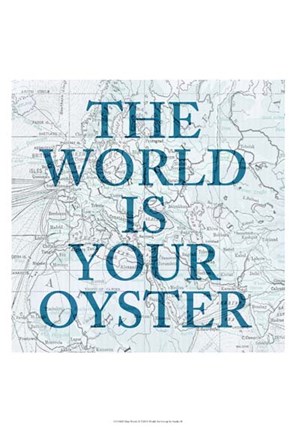 Framed Map Words II Print