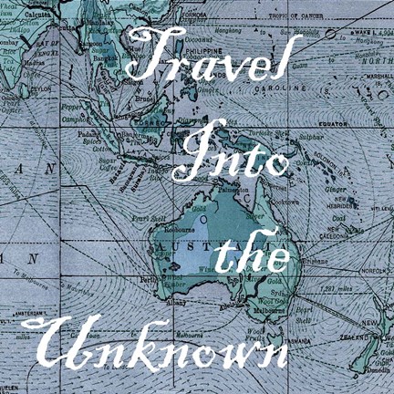 Framed Map Words III Print