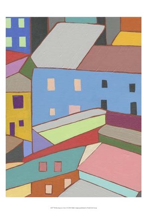 Framed Rooftops in Color I Print