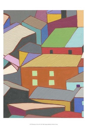 Framed Rooftops in Color III Print