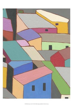 Framed Rooftops in Color VII Print