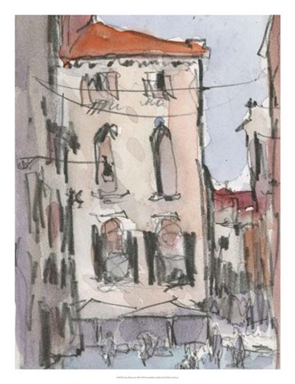 Framed Venice Watercolors III Print