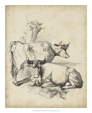 Framed Pastoral Sketch III Print