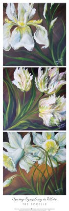 Framed Spring Symphony In White Print