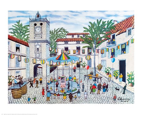 Framed Village Feast Print