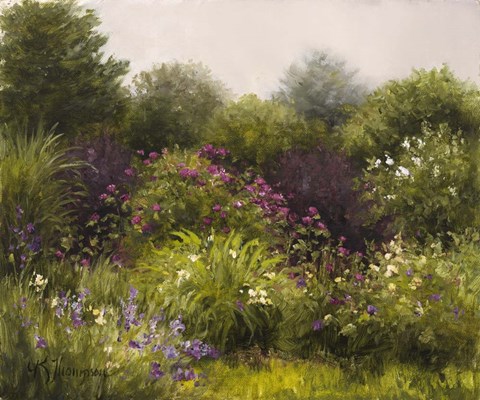 Framed Garden in the Mist Print