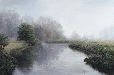 Framed Foggy River Print