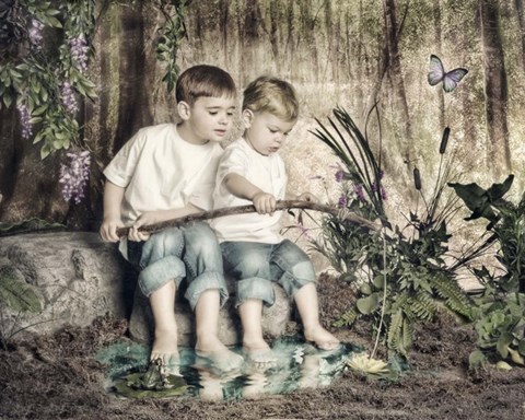 Framed Fishing Pond Print