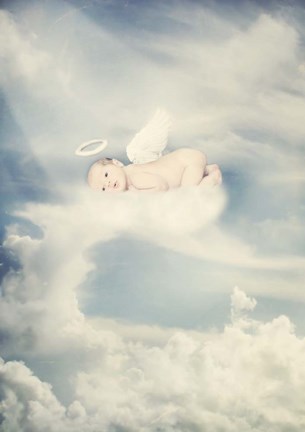 Framed Angel Baby Print