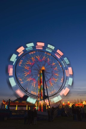Framed Lighted Ferriswheel in Motion Print