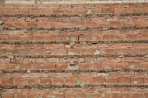 Framed Brick Wall with Exposed Cement Print