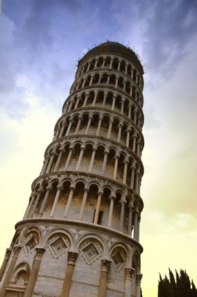 Framed Close Up of Leaning Tower of Pisa Print