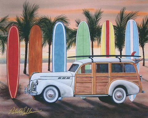 Framed Sunset Woody Print