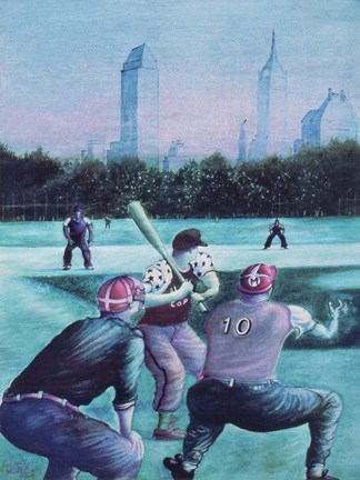 Framed Baseball Players Print