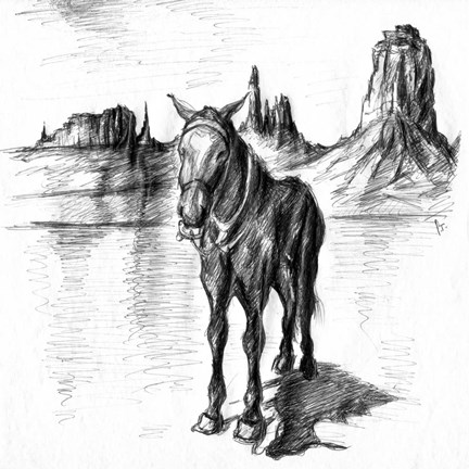 Framed Lonely Mule Print