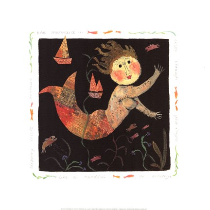 Framed Mermaid Slips Through Your Fingers Print