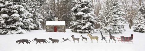 Framed Sleigh in the Snow, Farmington Hills, Michigan 09 Print