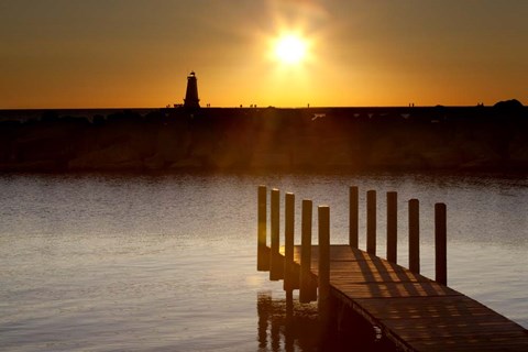 Framed Ludington Sunset, Ludington, Michigan 12 Print