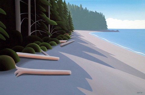 Framed French Beach Morning Print