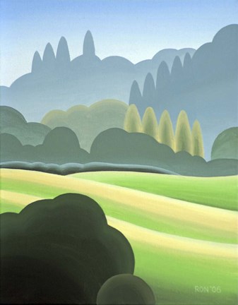 Framed Autumn Poplars Print