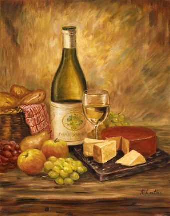 Framed Tuscany Table With Cheese Print