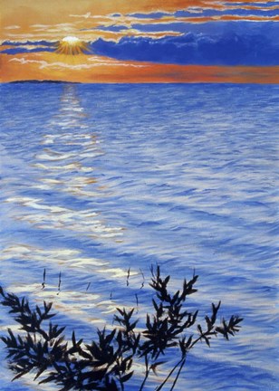 Framed Sunset At Domogo Bay Print