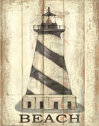 Framed Light House Stripe Print
