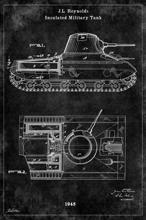 Framed Tank1 Black Print