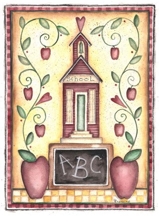 Framed School ABC Primitive Print