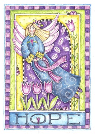 Framed Breast Cancer Awareness: Hope Angel Print