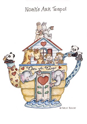 Framed Noah&#39;s Ark Teapot Print