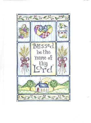 Framed Blessed Be The Name Of Thy Lord Print