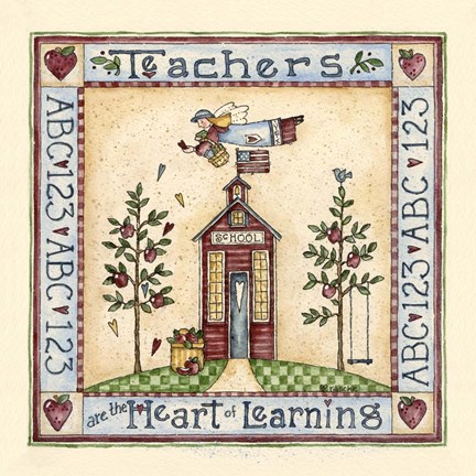Framed Teachers Are The Heart Of Learning Print